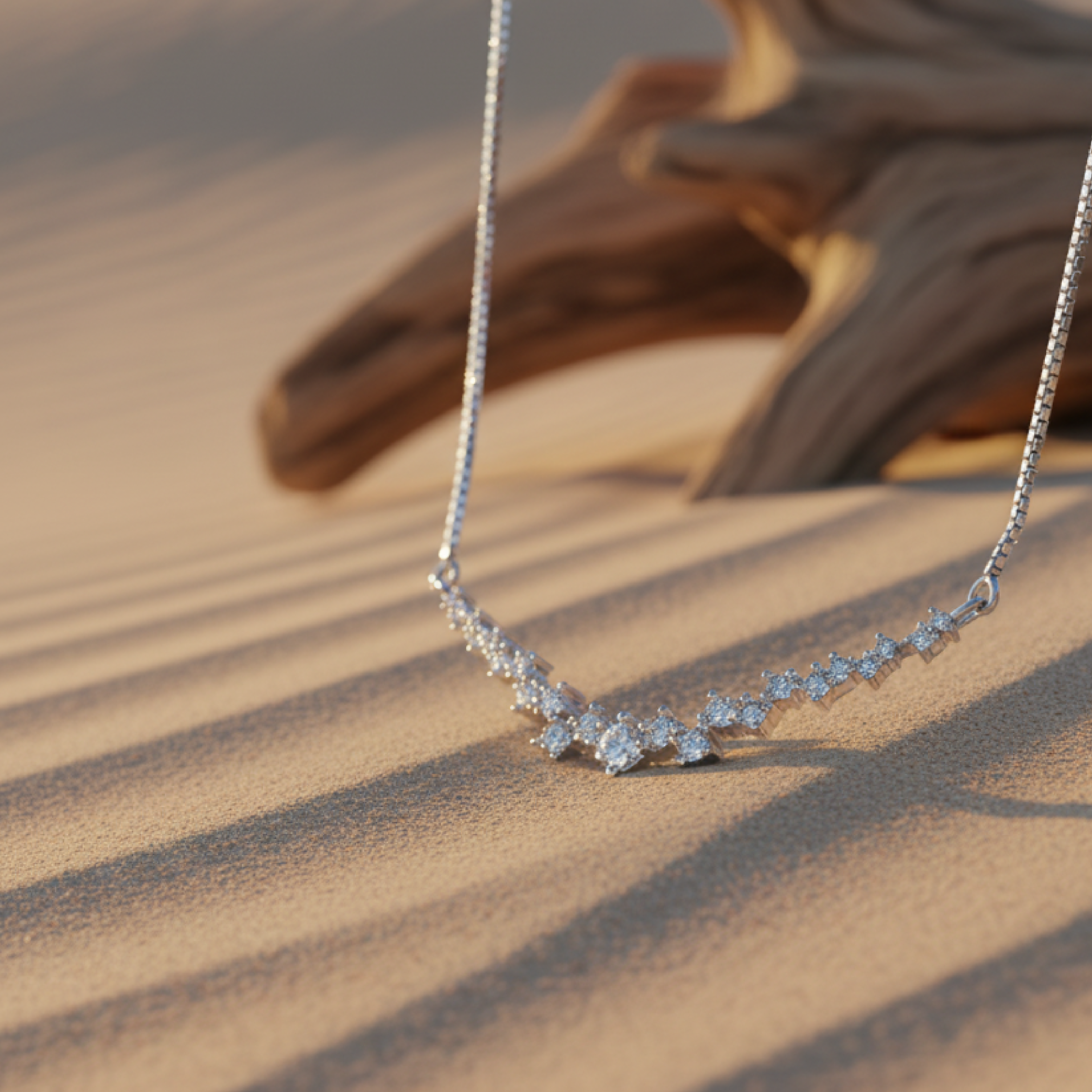 שרשרת חיוך מויסנייט יהלום S925