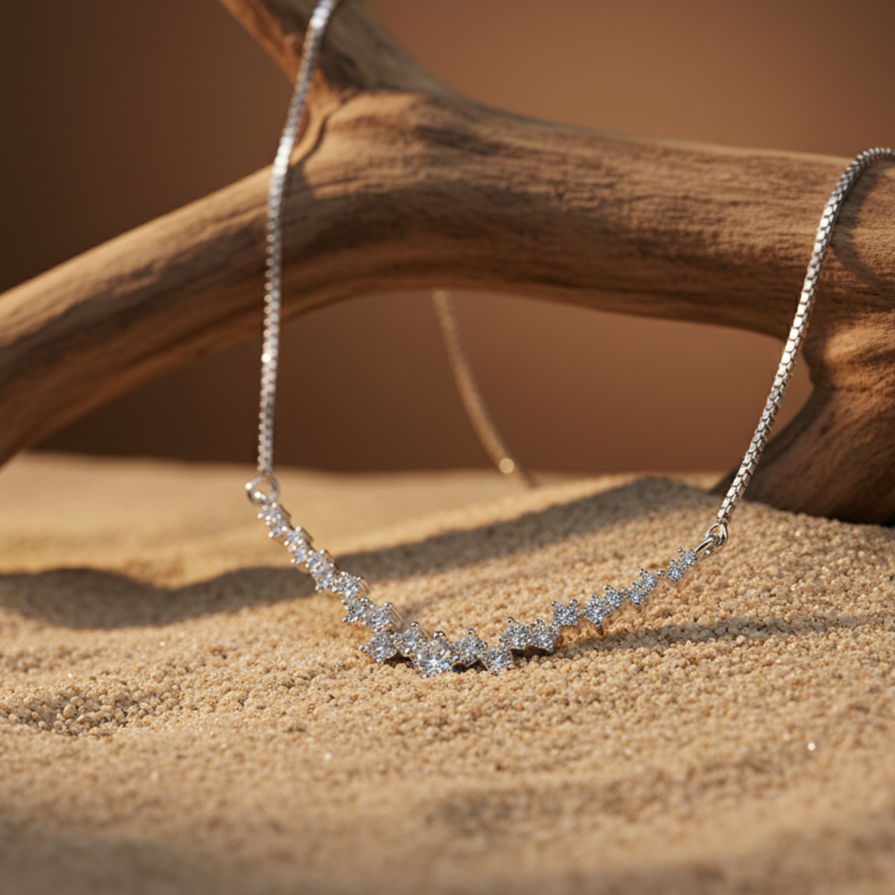 שרשרת חיוך מויסנייט יהלום S925