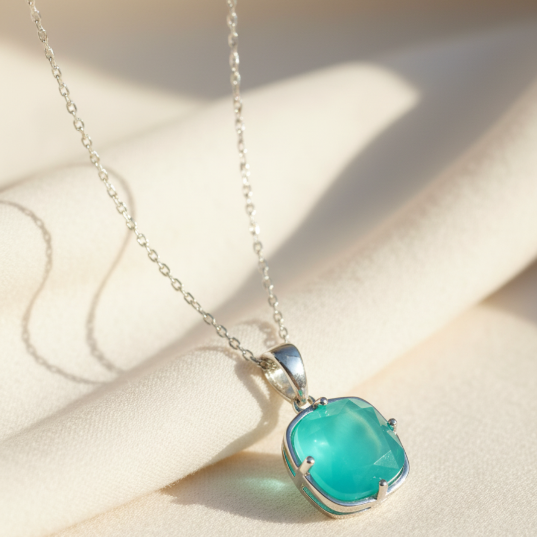 תליון כסף 925 עם אבן אגט טבעית